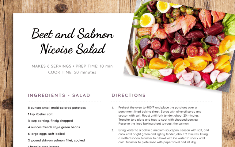 Beet and Salmon Nicoise Salad recipe