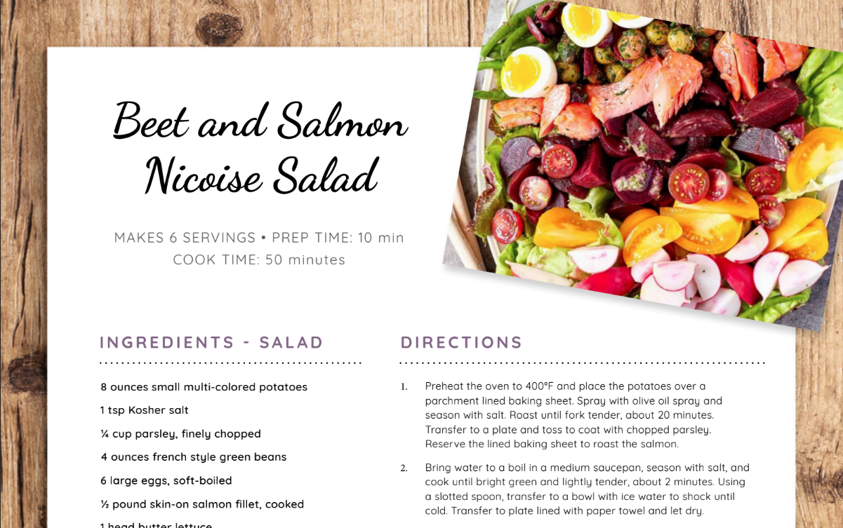 Beet and Salmon Nicoise Salad recipe