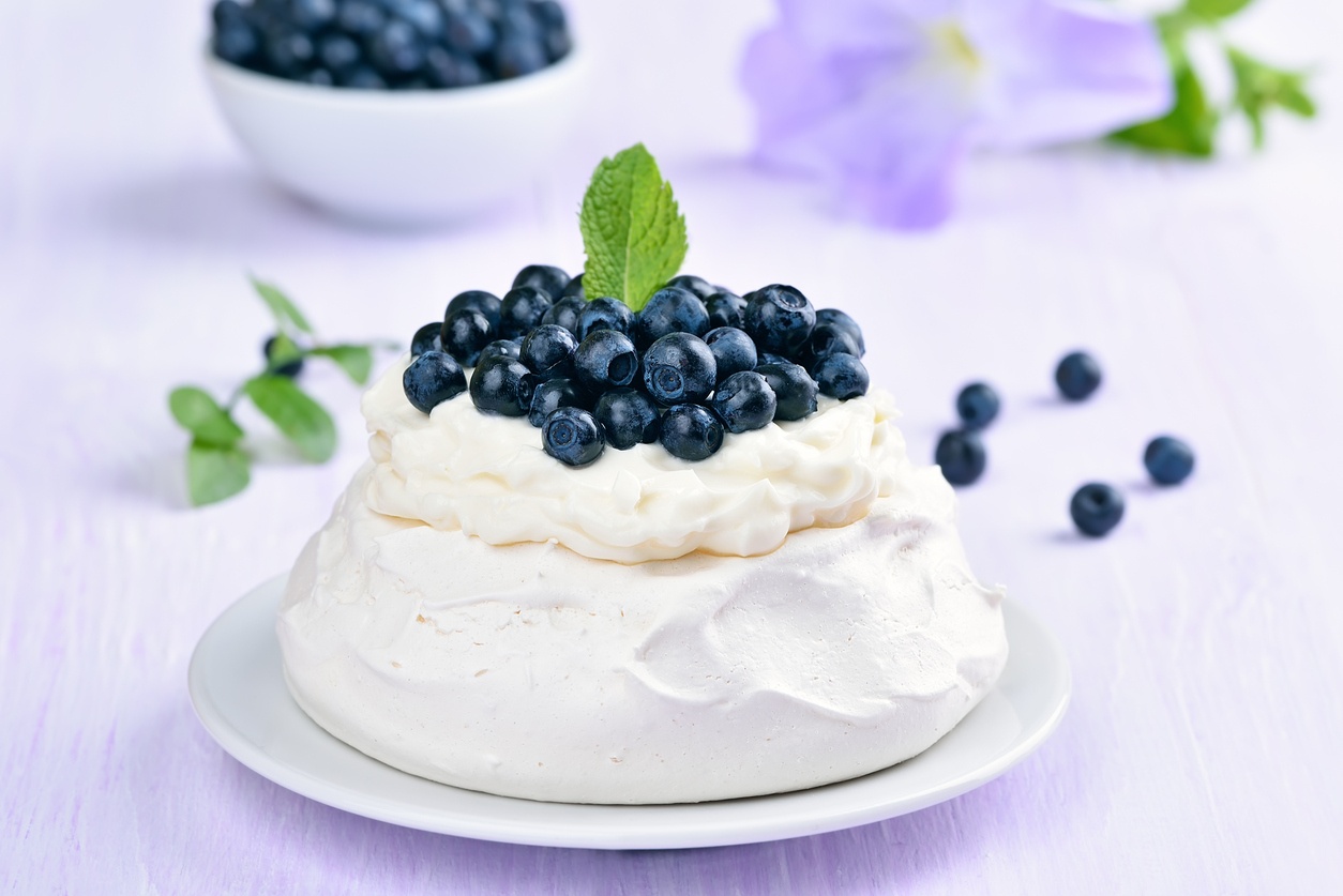 blueberry meringues